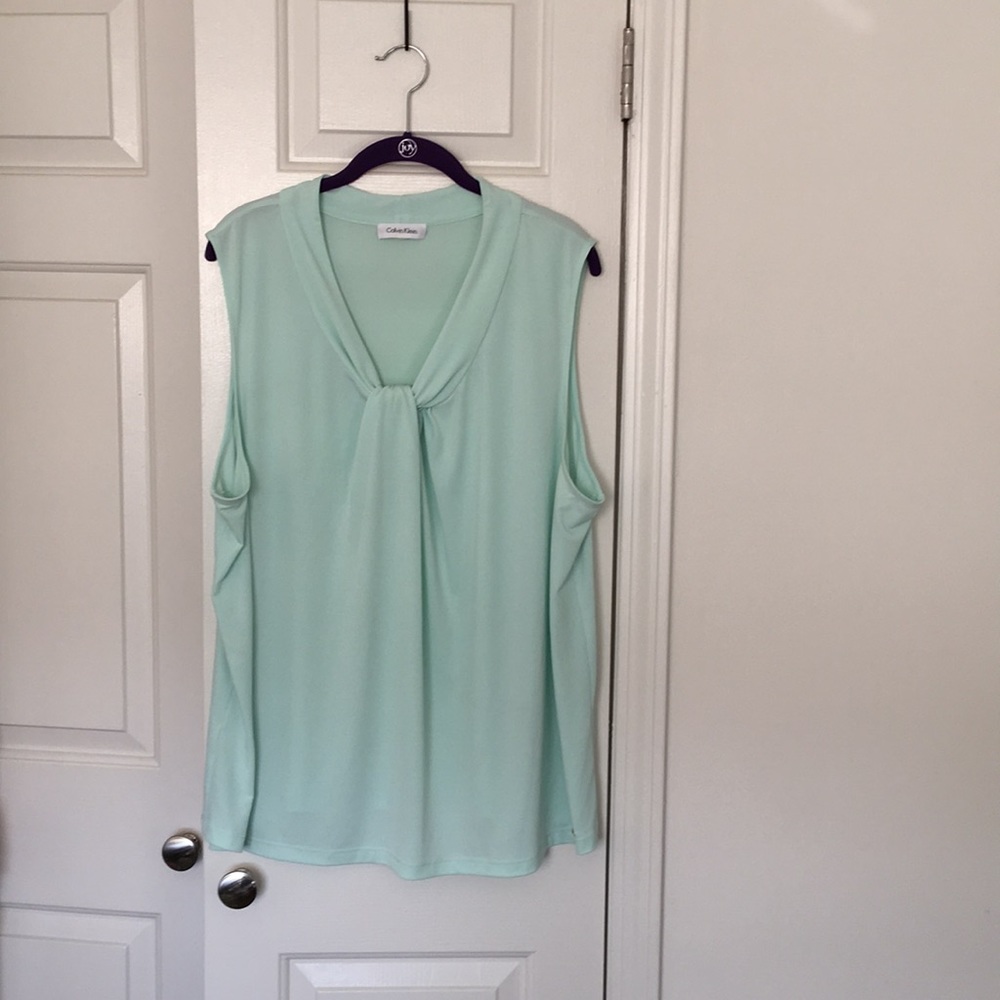 Calvin Klein Mint Green Sleeveless Blouse